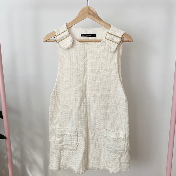 Zara | Cream tweed dress | size S - Picture 2 of 9